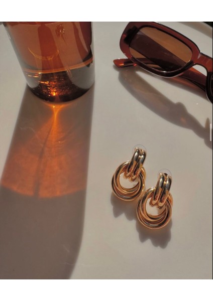 Birbirine Geçmeli Ikili Halka Küpe