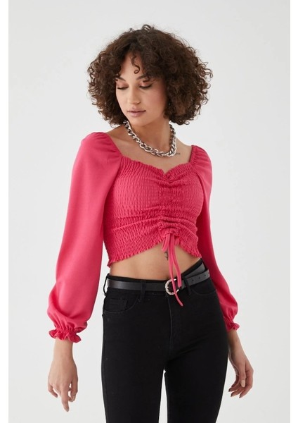 Kare Yaka Gipeli Bluz fiyatları