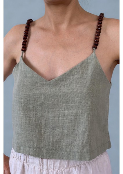 Barea- Boncuk Askılı Bluz Haki modelleri