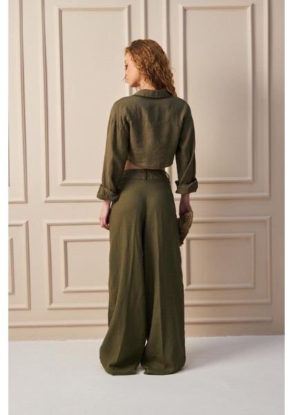 Keten Pantolon Haki modelleri