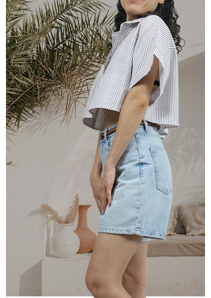 Nomad Düz Kesim Kadın Kot Şort Açık Mavi fiyatları