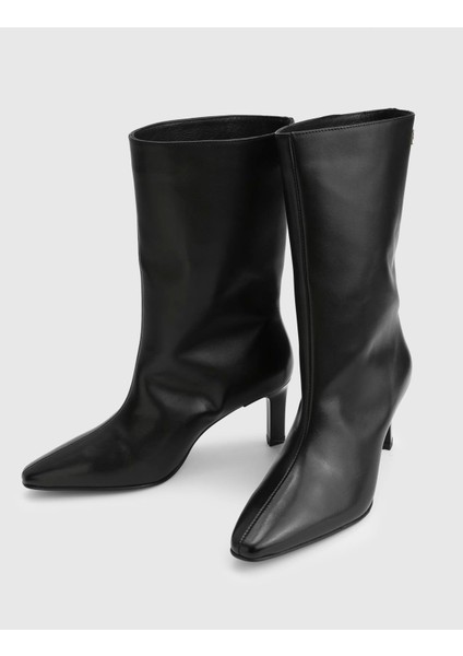 Alvina Hakiki Deri Siyah Kadın Topuklu Bot fiyatları