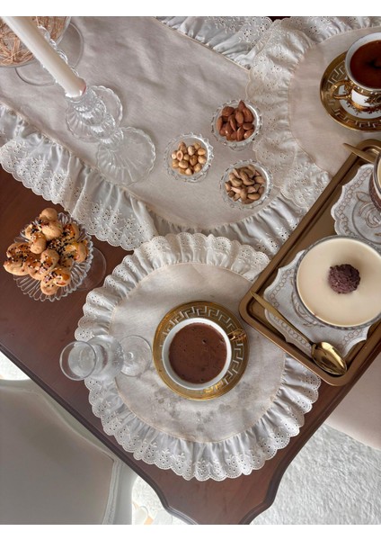 Nurgita Home Nurgitahome %100 Ham Keten Fisto Fırfırlı Supla 1 Adet