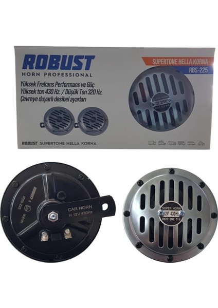 Hella Supertone Hella Korna 2li 12V Yüksek Ton 430Hz. / Düşük Ton 320 Hz. modelleri