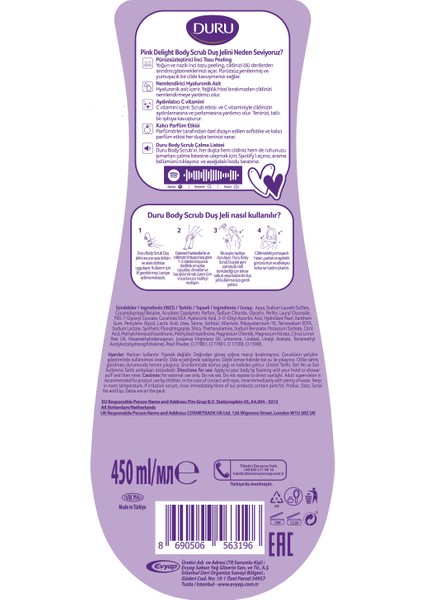 Banyo Seti Pink Delight Body Scrub Duş Jeli 450 Ml,Kiraz Sıvı Sabun 500ML,Çiçek Tazeliği 4X150GR fiyatları