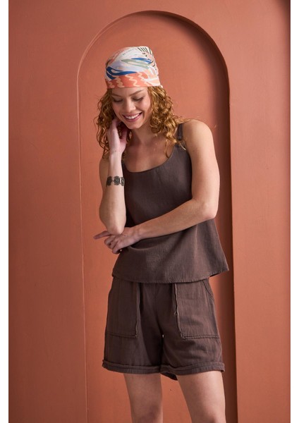 Cecıl- Tokalı Askılı Bluz Kahve fırsatları