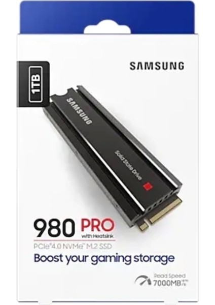 980 PRO Heatsink M.2 NVMe SSD 1TB – 7000MB/s Okuma, 5000MB/s Yazma, PCIe 4.0, PC ve Oyun Bilgisayarları Uyumlu