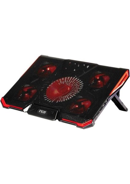 Arrax Gaming Notebook Soğutucu – 15-17 inç Uyumlu, 5 Fanlı, Kırmızı LED Işıklı, Yüksek Hava Akışlı, 7 Kademeli Ayarlanabilir Yükseklik