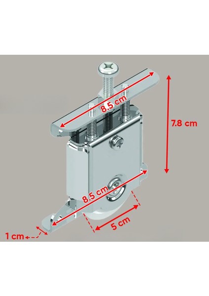 Pkm 80 Sürgülü Dolap Kapağı Tekeri - 1 Adet Gardrop Mekanizması Alt Üst Ray Tekeri 80 kg Taşıma Kapasiteli modelleri