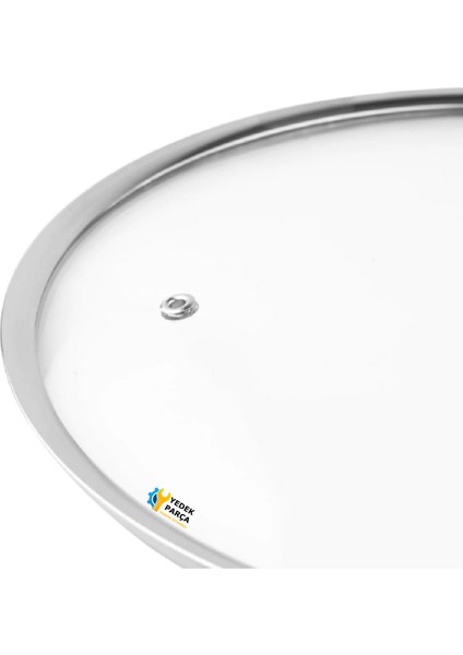 Tencere Sahan Tava Cam Kapağı Kapak 18 cm Beyaz Tutma Tepesi fırsatları