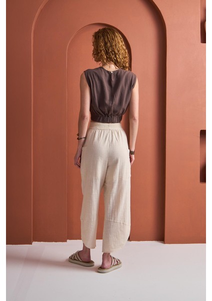 Bluz Noa - Özgür Ruhlara Özel Crop Kahve fırsatları