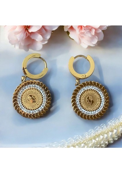 Çeyrekli Küpe Paslanmaz Çelik Cns Küpe 015-4