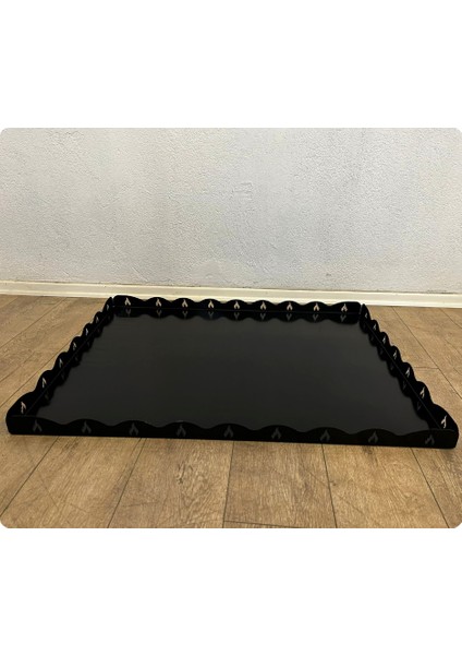 Metal Şömine Soba Altlığı | Siyah Ateş Desenli (80X100CM) modelleri