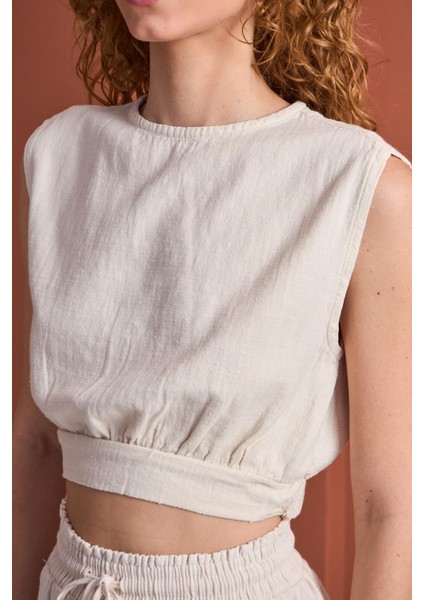 Bluz Noa - Özgür Ruhlara Özel Crop Ekru modelleri