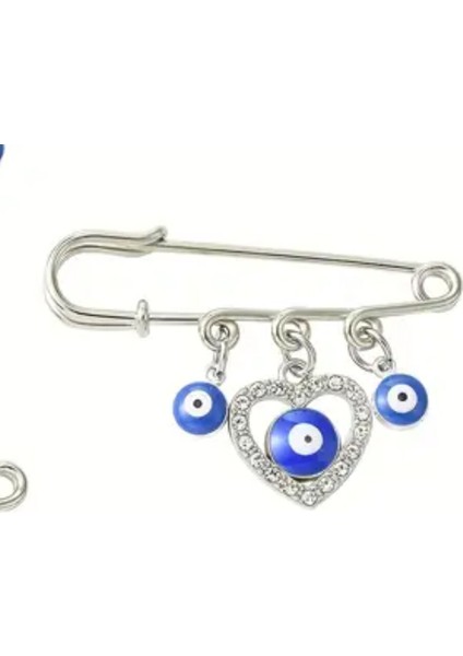 1 Adet Demir Nazar Boncuğu Kilit Pim Mavi Reçine Süs Benzersiz