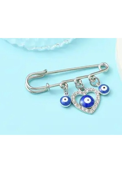 1 Adet Demir Nazar Boncuğu Kilit Pim Mavi Reçine Süs Benzersiz fiyatları