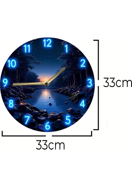 Doğa Manzaralı Mdf Duvar Saati – 33X33 cm SDW365