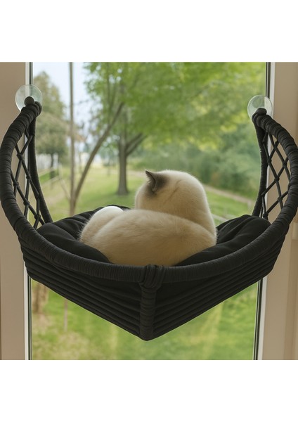 Hilal Kedi Cam Yatağı & Cam Askılı Vantuzlu Kedi Yatağı
