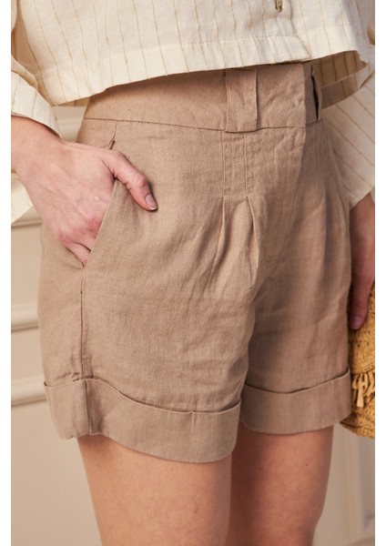 Keten Şort Vizon fırsatları