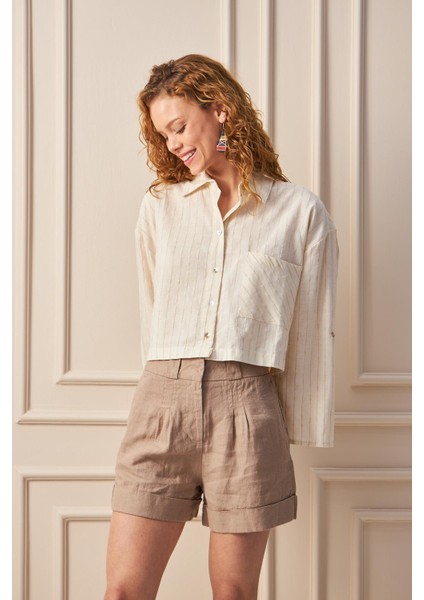 Keten Şort Vizon indirimleri