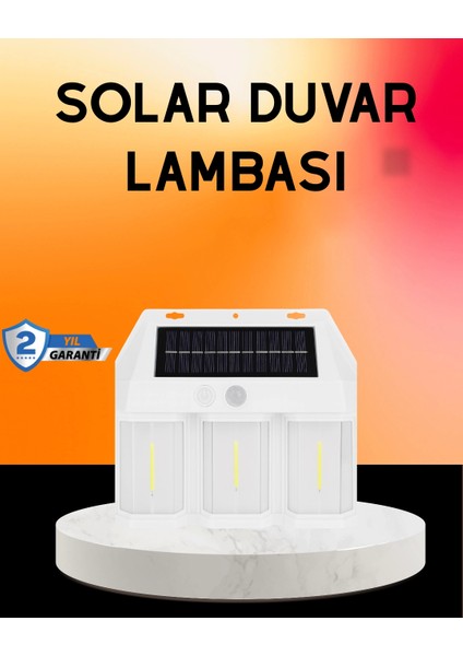 Güneş Enerjili 3 Modlu Duvar Apliği – Bahçe ve Garaj Aydınlatması