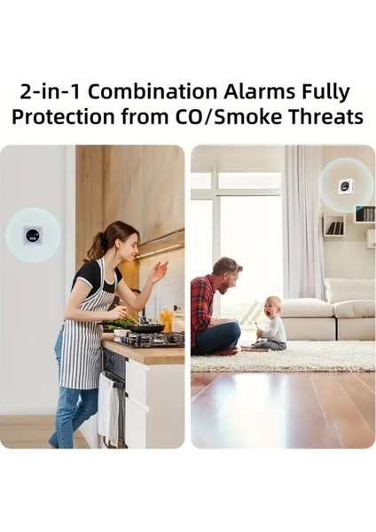 2 Si 1 Arada Duman ve Karbon Monoksit (Co) Alarmı. LCD Ekranlı Çift Sensörlü Co ve Duman Alarmı Karbon Monoksit Dedektörü fiyatları