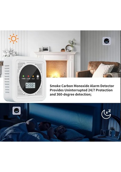 2 Si 1 Arada Duman ve Karbon Monoksit (Co) Alarmı. LCD Ekranlı Çift Sensörlü Co ve Duman Alarmı Karbon Monoksit Dedektörü fırsatları