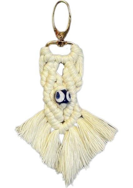 3371 El Yapımı Nazar Boncuklu Makrome Anahtarlık