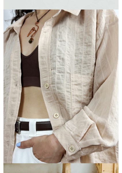 Sand Wave Oversize Gömlek Taş fırsatları