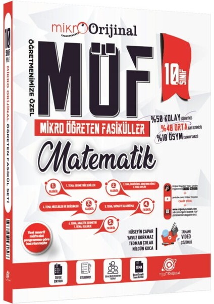 Orijinal Mikro 10. Sınıf Matematik Möf Mikro Öğreten Fasiküller