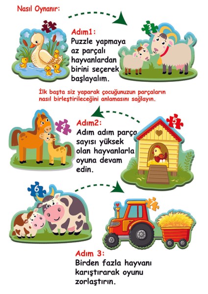 Baby Puzzle İlk Çiftlik Hayvanlar Eğitici Kutu Oyunu – Dayanıklı Mukavva Parçalarla Zeka ve Motor Becerilerini Geliştirir, Ailece Eğlenceli