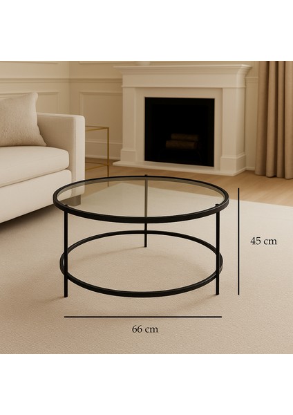 Mars Metal Camlı Demonte Orta Sehpa Siyah Şeffaf modelleri