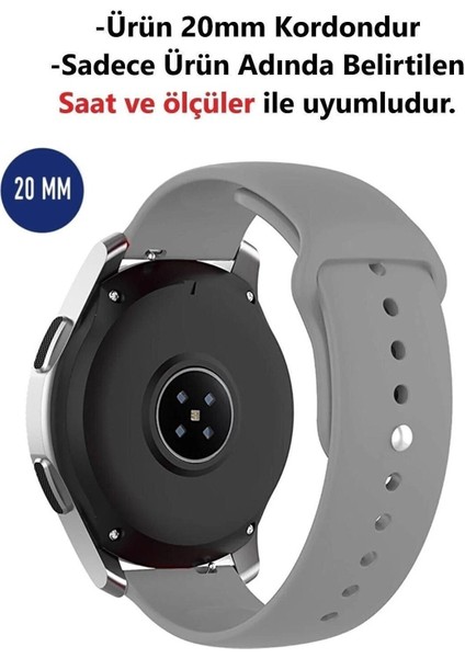 Huawei Watch Gt2 Gt3 42MM Uyumlu 20MM Silikon Yumuşak Doku Kordon Kayış
