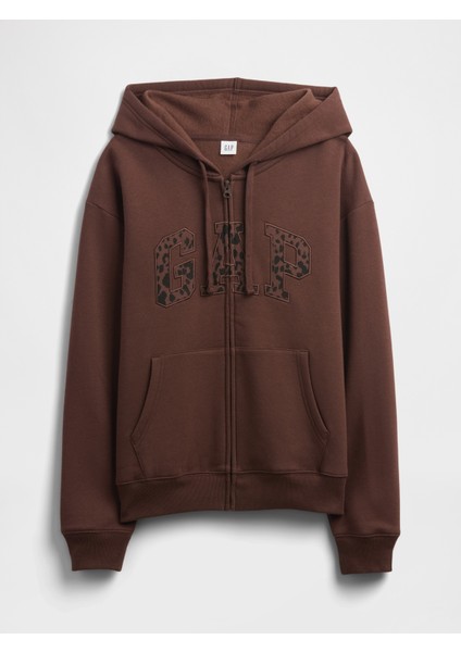Kadın Kahverengi Gap Logo Fleece Fermuarlı Sweatshirt fiyatları