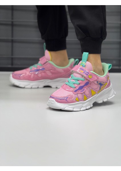 Unisex Bantlı Faylon Taban Çocuk Spor Ayakkabı-Pembe fiyatları