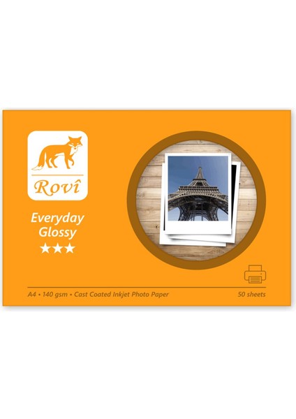 Everyday A4 140gsm Parlak Fotoğraf Kağıdı – Suya Dayanıklı, Hızlı Kuruyan, Inkjet Yazıcılar için, 50 Yaprak fiyatları