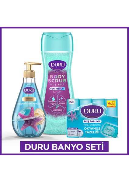 Banyo Seti Ice Light Body Scrub Duş Jeli 450 Ml,Okyanus Sıvı Sabun 500ML,Okyanus Katı Sabun 4X150GR