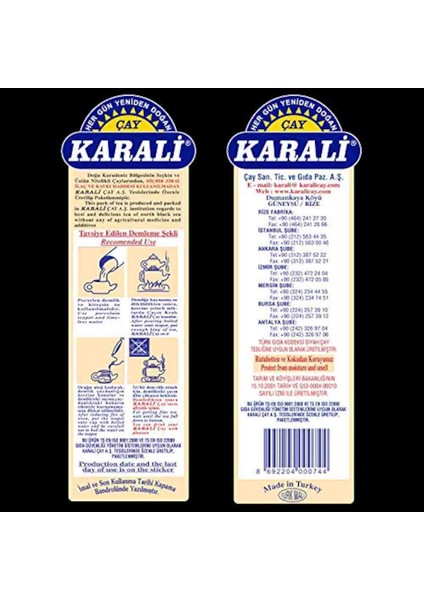 Karali Çay Demliğin Beklediği 5kg×2 fiyatları