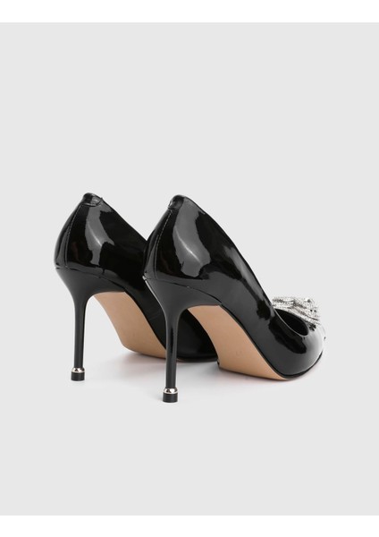 Anessa Hakiki Rugan Deri Siyah Kadın Topuklu Ayakkabı fırsatları