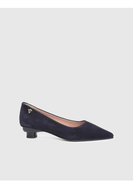 Renita Hakiki Süet Deri Lacivert Kadın Topuklu Ayakkabı modelleri