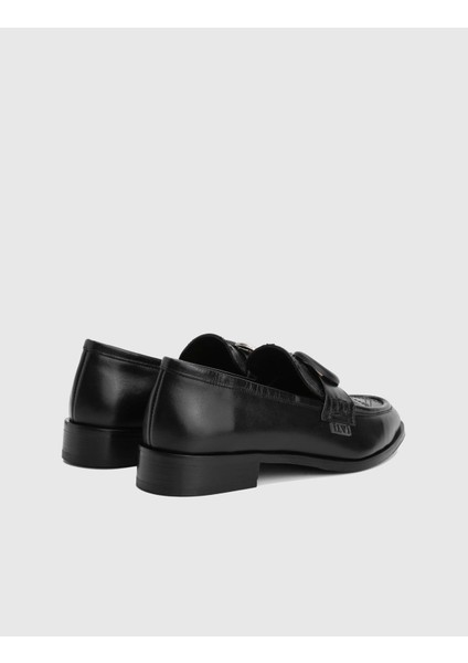 Orsina Hakiki Deri Siyah Kadın Loafer fırsatları