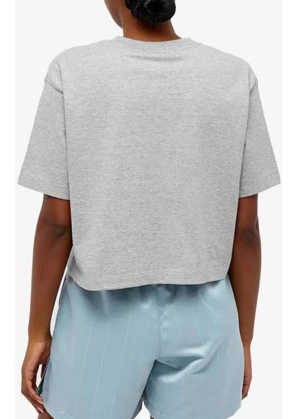 Jordan Essential Boxy Loose Fit T-Shirt Black Kadın Bol Kesim Crop Tişört Gri fiyatları
