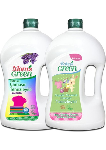 2'li Set Organik Bebek Çamaşır Deterjanı-Organik Çamaşır Deterjanı Renkliler (1500 ml x 2)