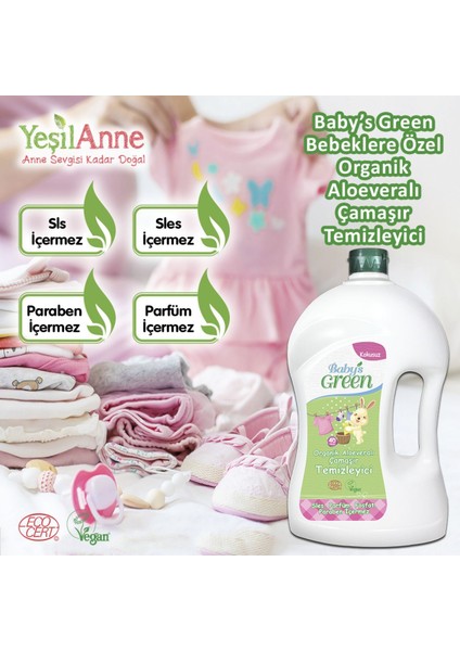 2'li Set Organik Bebek Çamaşır Deterjanı-Organik Çamaşır Deterjanı Renkliler (1500 ml x 2) fiyatları