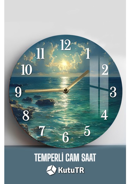 Doğanın Huzurunu Evine Taşı! 3D Görünümlü Temperli Cam Saat – 33 cm CSDW427 fiyatları
