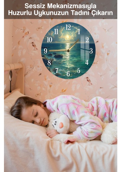 Doğanın Huzurunu Evine Taşı! 3D Görünümlü Temperli Cam Saat – 33 cm CSDW427 fırsatları