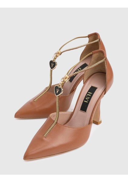Samira Hakiki Deri Kadın Taba Topuklu Ayakkabı fiyatları