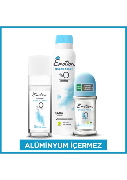 Ocean Fresh Deodorant 150 Ml, Roll On 50 Ml, Pump Sprey 100 ml Seti