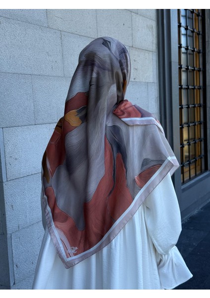 Pamuklu Amber Desen Eşarp-Somon fiyatları