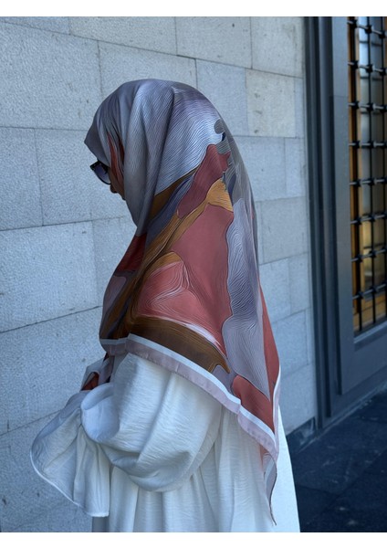 Pamuklu Amber Desen Eşarp-Somon modelleri